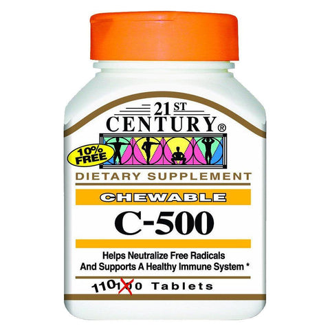 21ST CENTURY VITAMIN C 500 CHEWABLE TABLET 110'S - PharmaCare Online 
