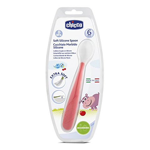 Chicco Soft Silicone Spoon (2M+) Red