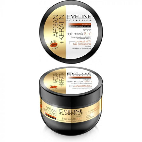 Eveline Argan+Keratin Hair Mask 8In1, 300 ML