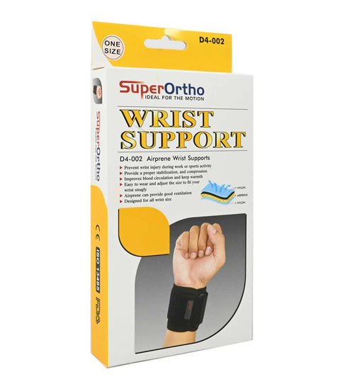 Super Ortho Airprene Wrist Support, D4-002 One size (Black)