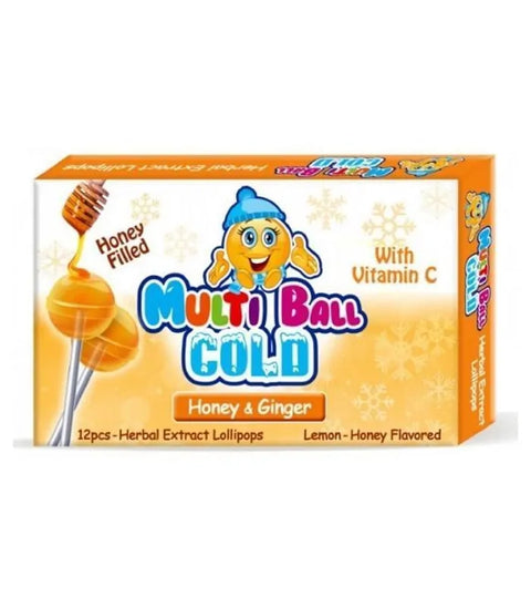 Multiball Cold Lollipops Ginger & Honey, 12's