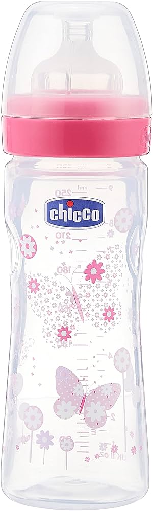 Chicco Well Being Feeding Bottle Silicone Girl,250 ML