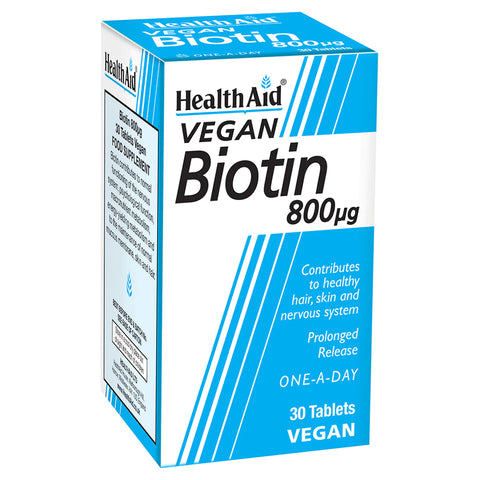 HEALTH AID BIOTIN 800UG TABLET 30'S - - Essential Supplements, Hair Care - - PharmaCare Online