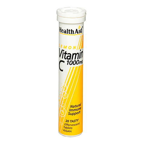 HEALTH AID VITAMIN C 1000MG EFFERVESCENT Tablet - LEMON 20'S - - Covid Care, healthaid, Nutrition, Vitamin C, Vitamins&Minerals - - PharmaCare Online