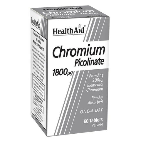 HEALTH AID CHROMIUM 1800MCG TABLET 60'S -  - Essential Vitamins, healthaid, Nutrition, Weight loss Management -  - PharmaCare Online 