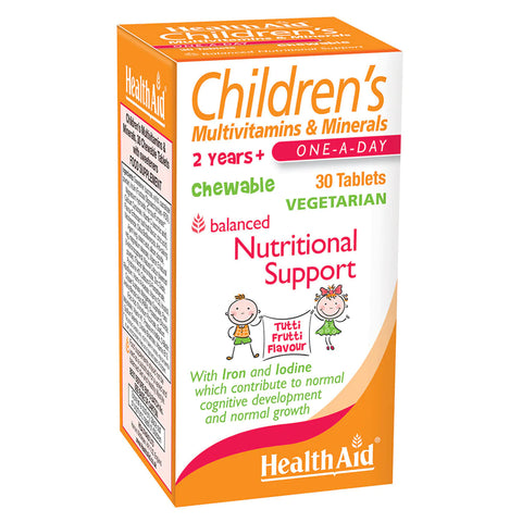 HEALTH AID CHILDREN MULTIVITAMIN & MINERALS CHEWABLE TABLET 30'S - - healthaid, Kids Vitamins, Nutrition, Vitamins&Minerals - - PharmaCare Online