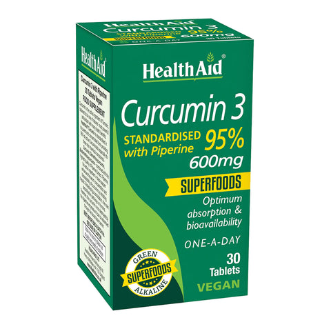 HEALTH AID CURCUMIN 3 600MG VEGAN TABLET 30'S -  - Essential Supplements, healthaid, Herbal Supplements, Nutrition -  - PharmaCare Online 