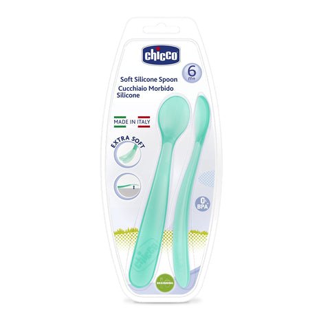 Chicco Soft Silicone Spoon (2M+) Green