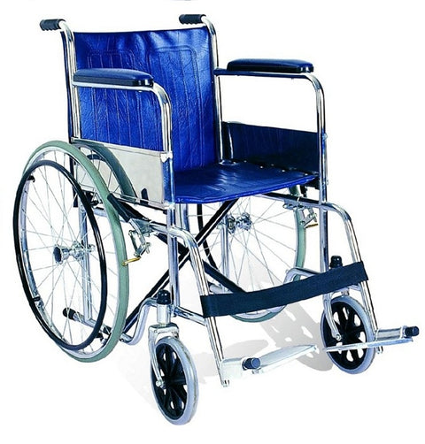 Caremax Wheel Chair Steel Chrome