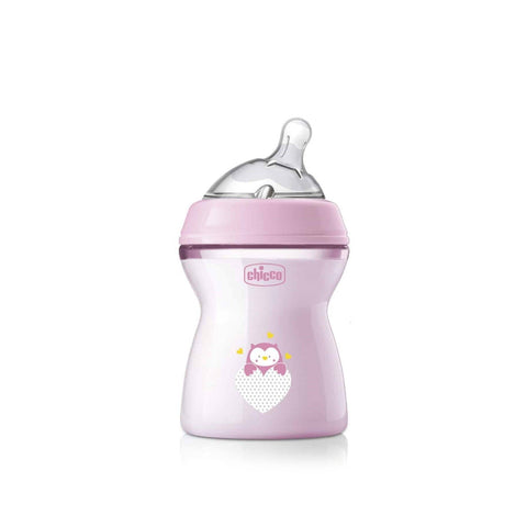 Chicco Natural Feeling Feeding Bottile Pink (2M+),250 ML