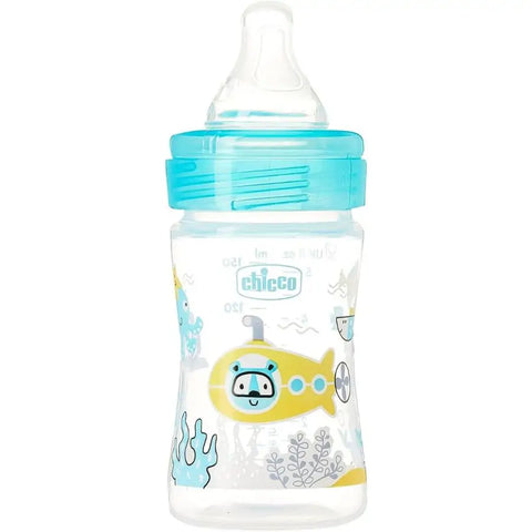 Chicco Well Being Feeding Bottile Silcone For Boys,150 ML