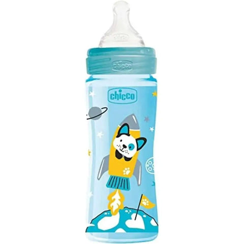 Chicco Well Being Feeding Bottile Silcone For Boys,330 ML