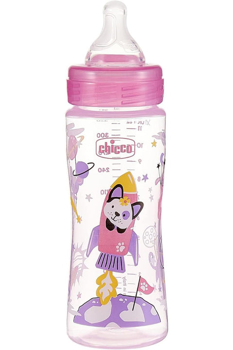 Chicco Well Being Feeding Bottile Silcone For Girls,330 ML