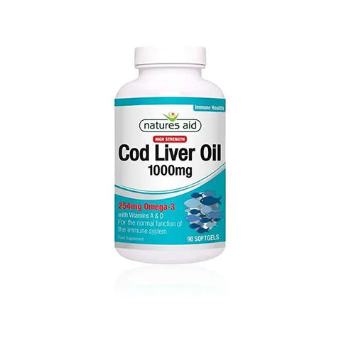 NATURE'S AID COD LIVER OIL 1000MG TABLET 90'S -  - Essential Supplements, Fish Oil & Omega -  - PharmaCare Online 