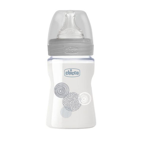 Chicco Well Being Glass Bottle Silicone,150 ML