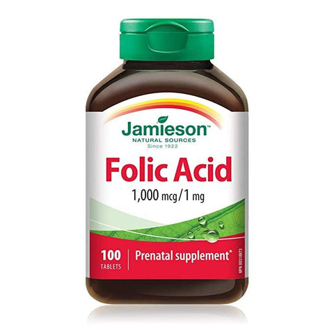 Jamieson Folic Acid 1000 Mcg Tablet,  100's