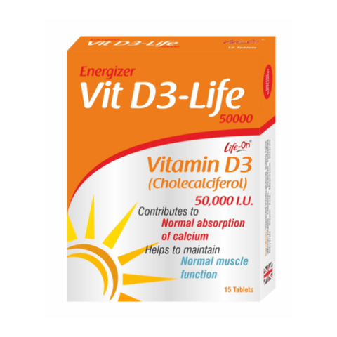 LIFE ON VIT D3-LIFE 50,000IU TABLET 15'S -  - Nutrition, Vitamin C, Vitamins&Minerals -  - PharmaCare Online 