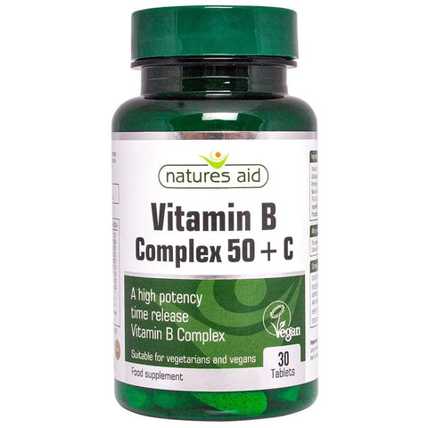 NATURE'S AID VITAMIN B COMPLEX 50 + VITAMIN C TABLET 30'S - - Covid Care, Immuno Care, Stress & Fatigue Care, Vitamins & Minerals - - PharmaCare Online