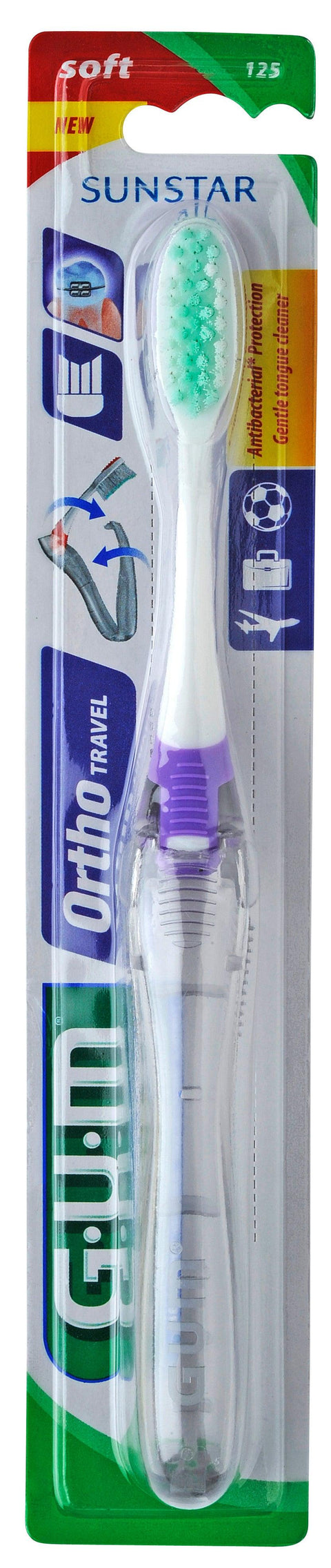 SUNSTAR GUM 125 ORTHO TRAVEL TOOTH BRUSH -  - Oral Care, Orale Care, Sunstar -  - PharmaCare Online 