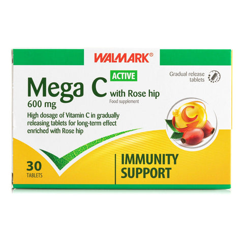 WALMARK MEGA C 600MG TABLET 30'S -  - Cold & Flu, Covid Care, Fever, Immuno Care, Vitamins & Minerals -  - PharmaCare Online 