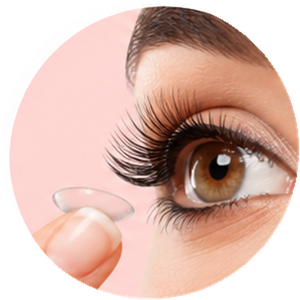 Eye Lashes & Eye Lenses beauty category illustration