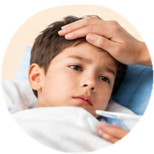 fever pain relief symptom avatar illustration