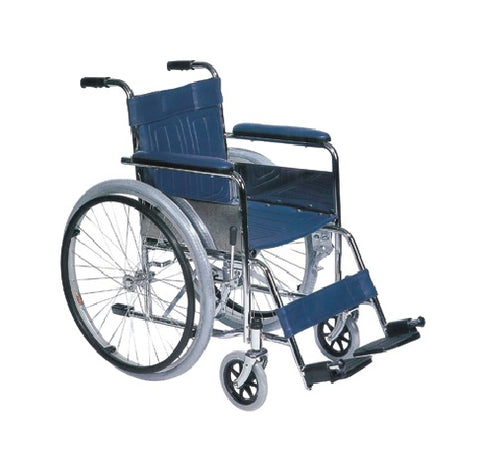 Caremax Wheel Chair Steel Chrome