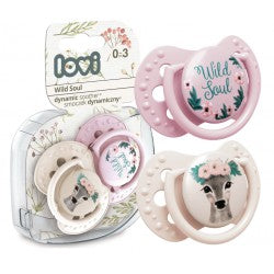 LOVI Silicone Dynamic Soother 0-3m 2 pcs Wild Soul Boy