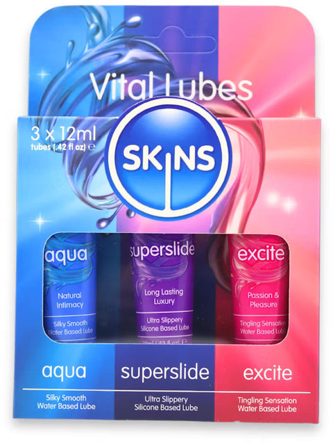 Skins Vital Lubes Assorted Pack 3 x 12ml