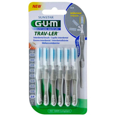 Gum 1618 Trav-Ler Intradental Brush, 2.0 MM