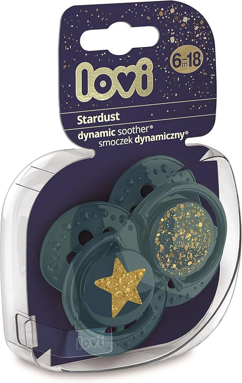 LOVI Silicone Dynamic Soother 6-18m 2pcs Stardust Green