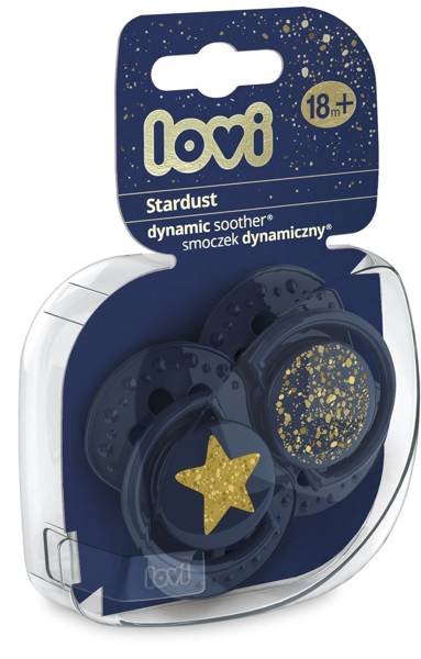 LOVI Silicone Dynamic Soother 18m+ 2 pcs Stardust blue