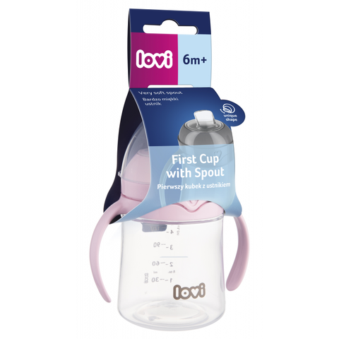 First cup with spout LOVI 150 ml Pink