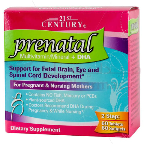 21St Century Prenatal DHA+ Tablet, 60's - Combo Pack