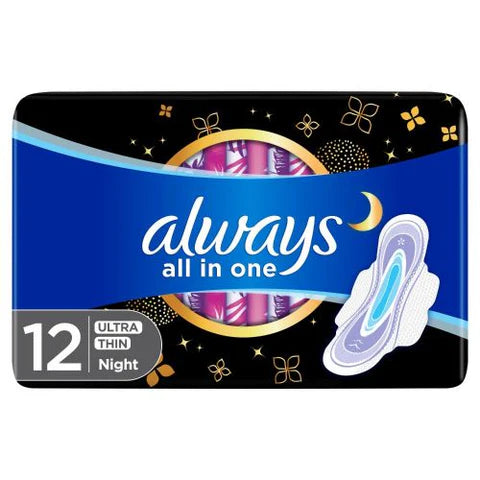 Always All In One Ultra Thin XL Night Pads 12's