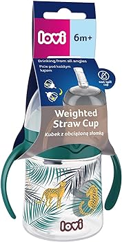 LOVI First cup with weighted straw 150ml Jungle Vibes