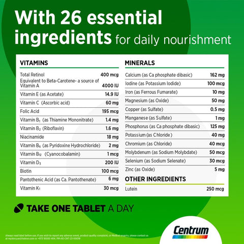 Centrum Lutein Tablet 100's