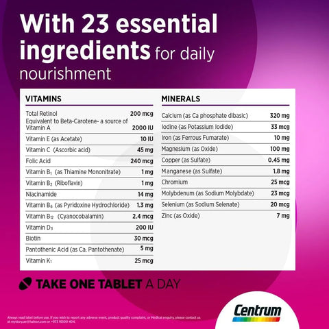 Centrum Multivitamin For Women Tablet 60's