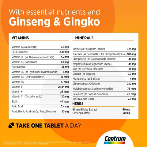 Centrum Energy Tablet 30's
