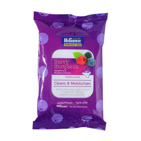 Higeen Antibacterial Wipes (Berry Gorgeous) - 15 Sheets