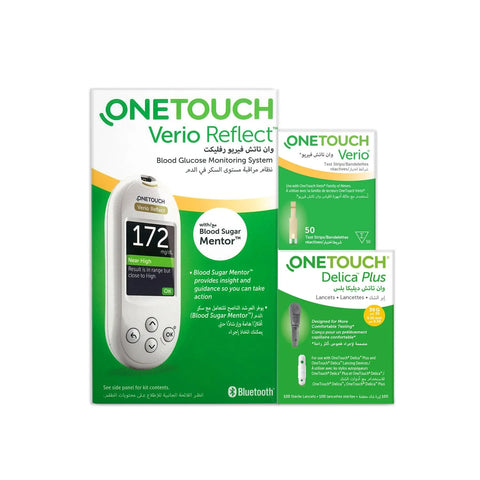 جهاز مراقبة الجلوكوز One Touch Verio Reflect - مجموعة المبتدئين