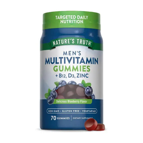 Nature's Truth Men's Multivitamin+b12 d3 zinc 70 Gummies blueberry Flavor