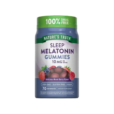 Nature's Truth Melatonin 10mg 70 Gummies Mixed Berry Flavor