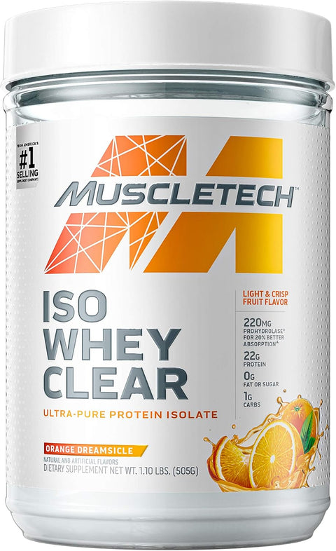 بروتين مصل الحليب الشفاف المعزول من MuscleTech، حلم البرتقال، 1.1 رطل (امتصاص أفضل للأحماض الأمينية بنسبة 20%)