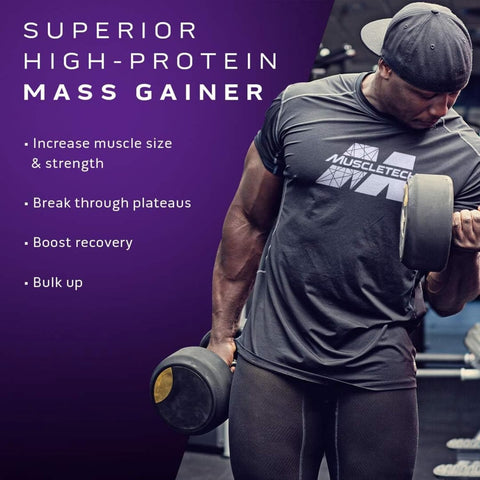 مسحوق بروتين MuscleTech 100% Mass Gainer، مخفوق الحليب بالفانيليا، 5.15 رطل