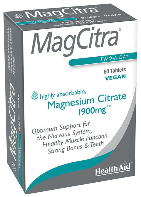 HEALTH AID MAGCITRA 1900MG TABLET 60'S -  - Essential Supplements, healthaid, Nutrition -  - PharmaCare Online 