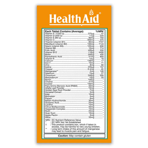 HEALTH AID HEALTHY MEGA MULTIVITAMIN TABLET 30'S -  - Essential Supplements, Vitamins & Minerals -  - PharmaCare Online 
