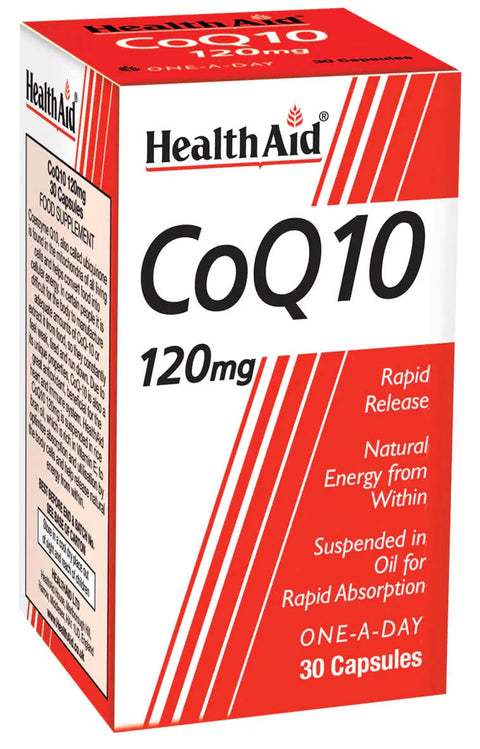 HEALTH AID COQ10 120MG CAPSULE 30'S -  - Essential Supplements, Skin Care, Stress & Fatigue Care -  - PharmaCare Online 
