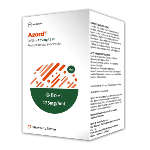 Azord Powder For Oral Suspension 125 Mg 80 ML