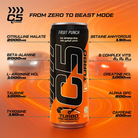 C5 Turbo Pre-Workout Fruit Punch 355 ml